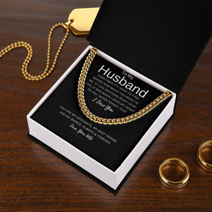 To My Husband | You Are My Soulmate | Cuban Chain Link Necklace