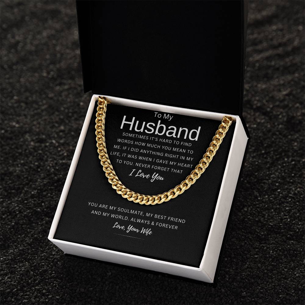 To My Husband | You Are My Soulmate | Cuban Chain Link Necklace