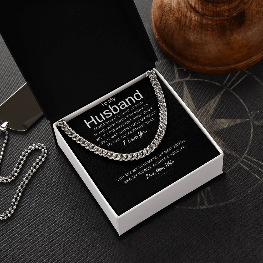 To My Husband | You Are My Soulmate | Cuban Chain Link Necklace