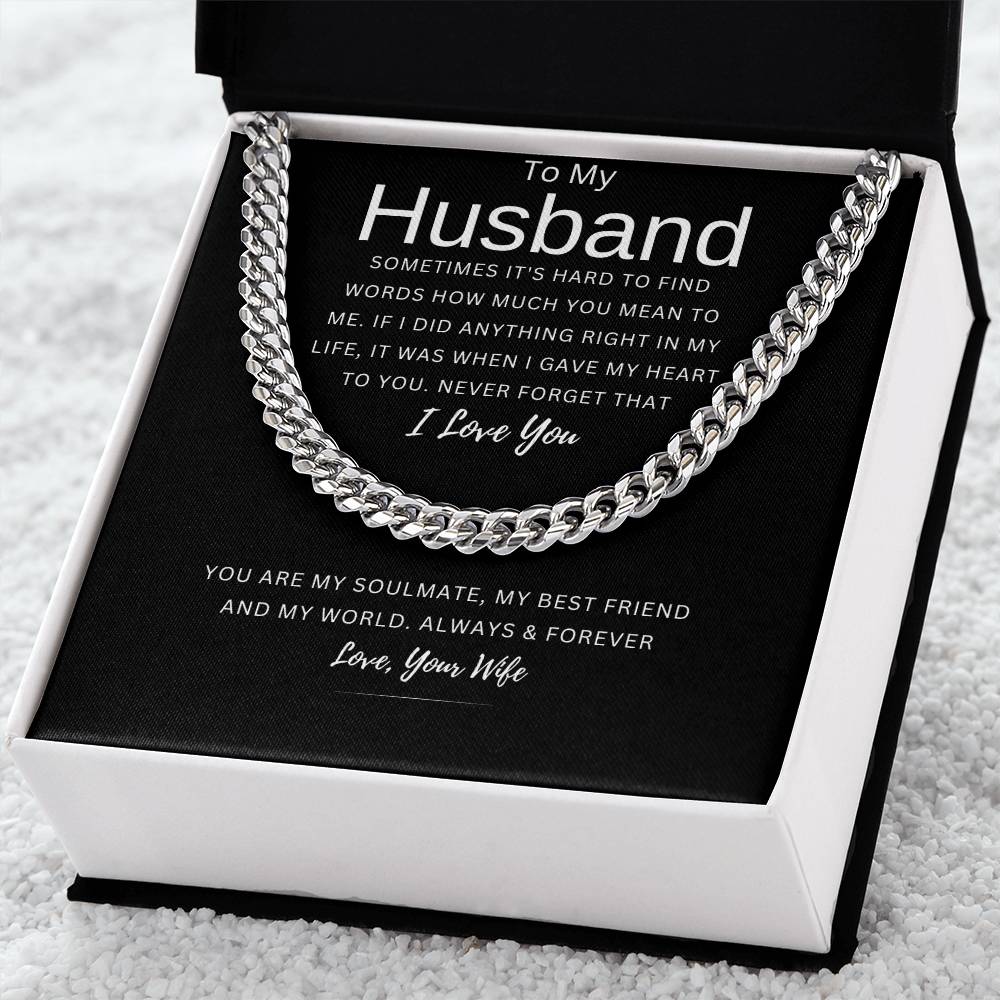 To My Husband | You Are My Soulmate | Cuban Chain Link Necklace