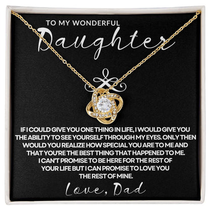 To my Daughter | Promise to love you | Love Knot necklace