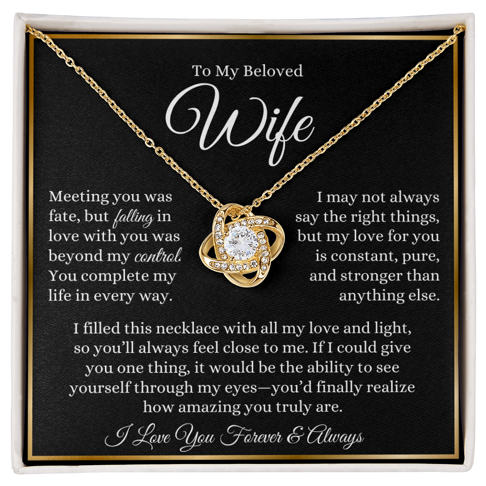 To My Beloved Wife - Love Knot Neckalce