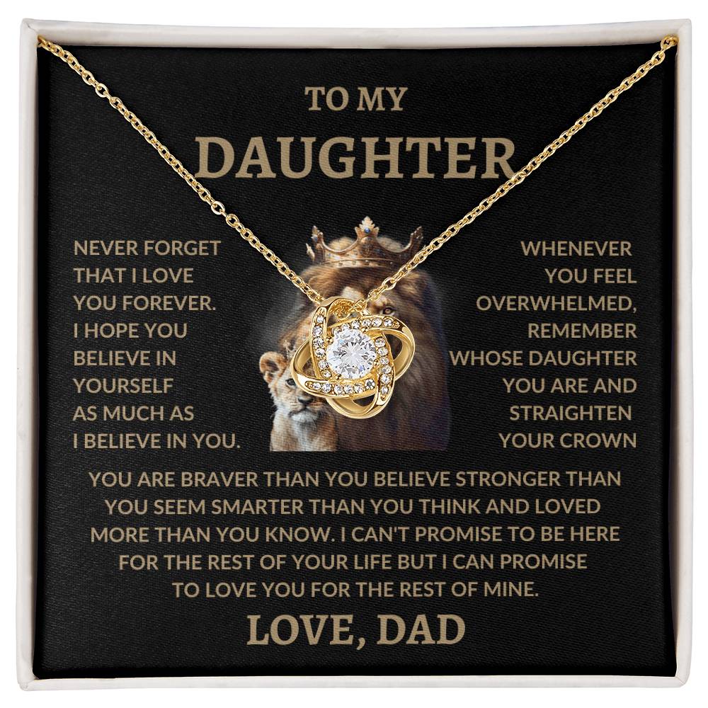 To My Daughter | Love Dad | Love Knot Necklace