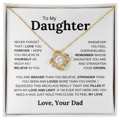 To My Daughter | Straighten Your Crown | Love Knot Necklace