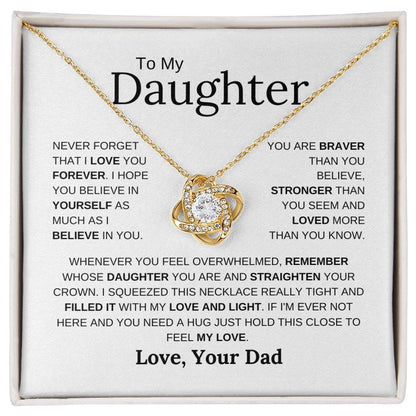 To My Daughter | Never Forget | Love Knot Necklace