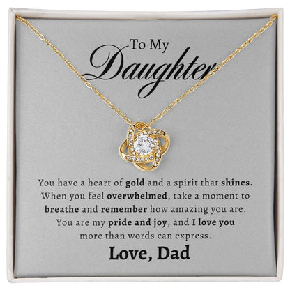 To My Daughter- GR | Love Knot Necklace