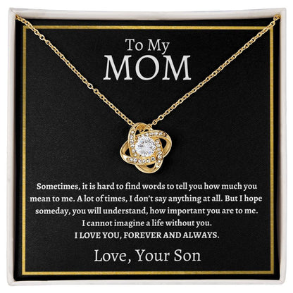 To My Mom | Forever and Always | Love Knot Necklace