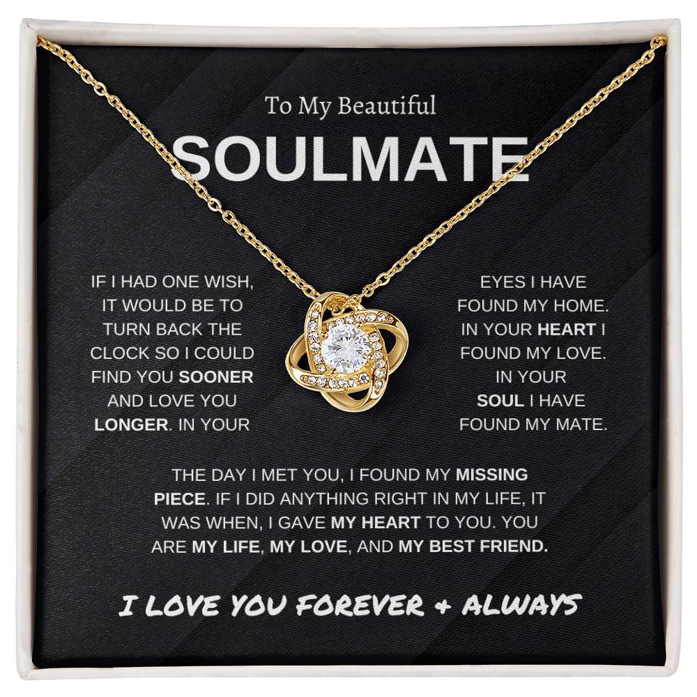 To My Soulmate | Forever and Always | Love Knot Necklace