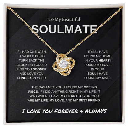 To My Soulmate | Forever and Always | Love Knot Necklace