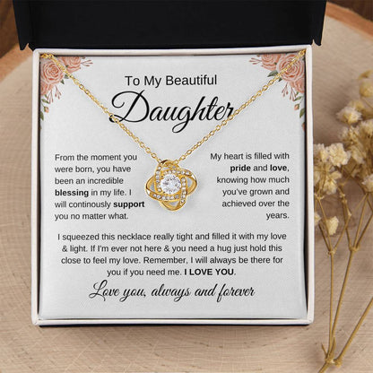 To My Beautiful Daughter | Love and Light | Love Knot Necklace