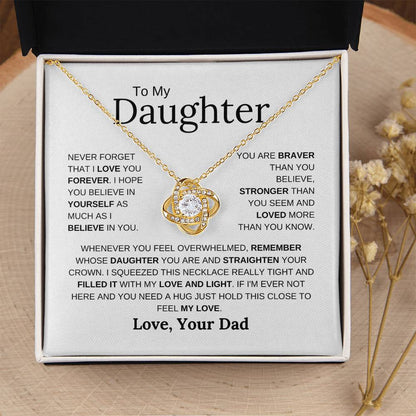 To My Daughter | Never Forget | Love Knot Necklace