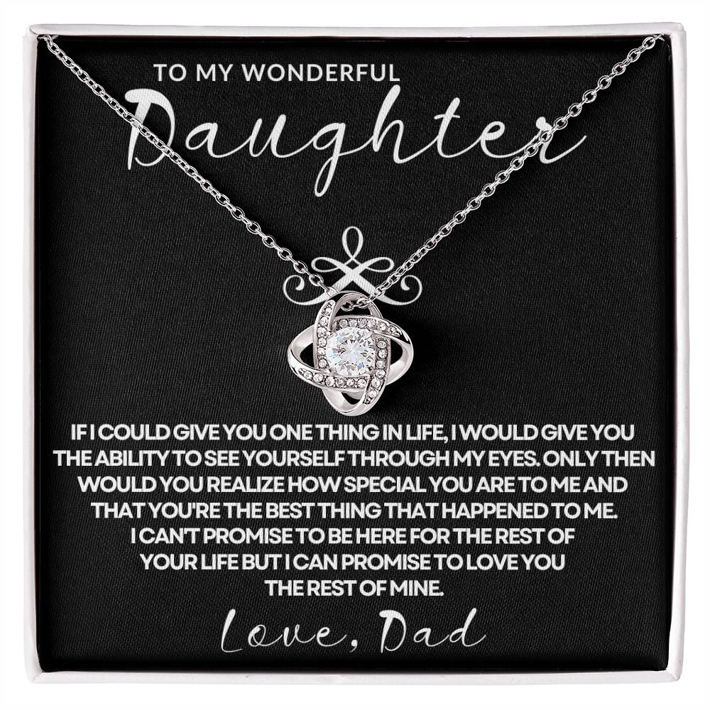 To my Daughter | Promise to love you | Love Knot necklace