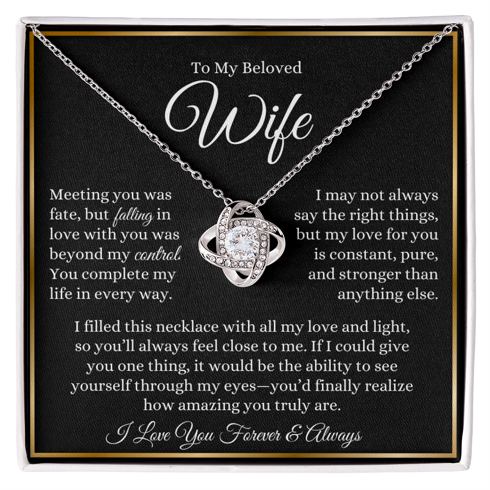 To My Beloved Wife - Love Knot Neckalce
