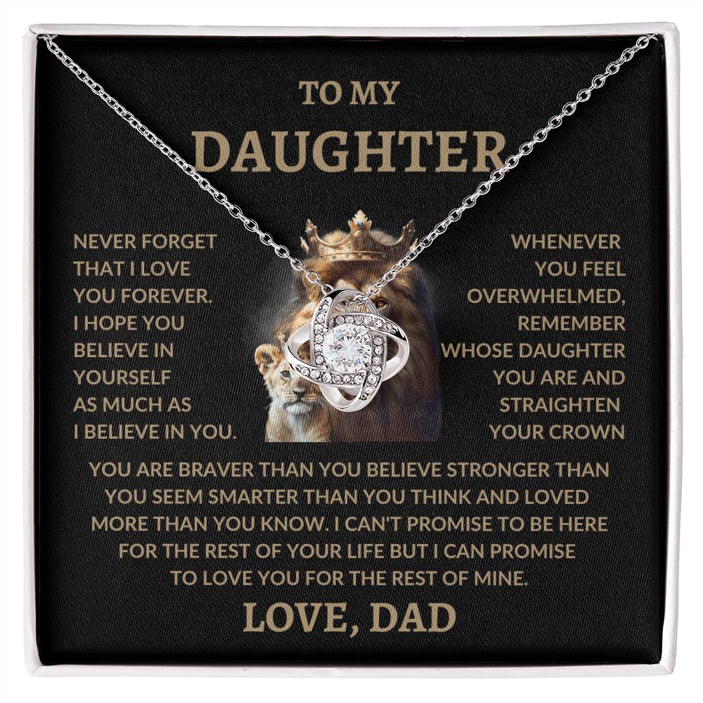 To My Daughter | Love Dad | Love Knot Necklace