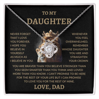To My Daughter | Love Dad | Love Knot Necklace