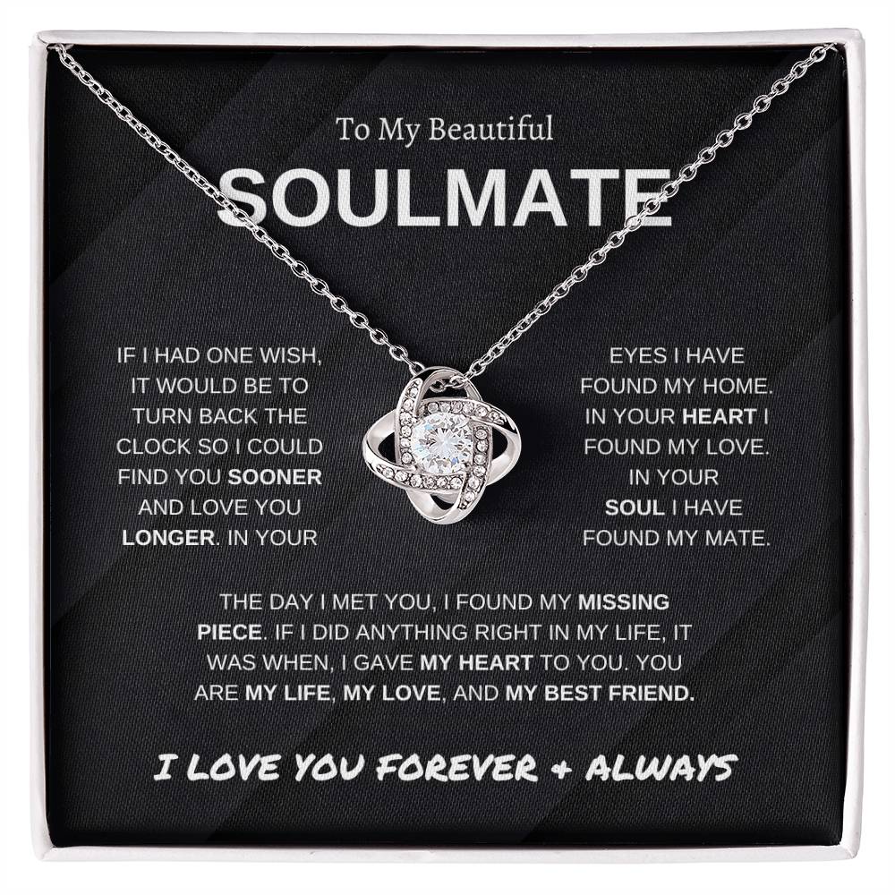 To My Soulmate | Forever and Always | Love Knot Necklace