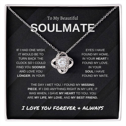 To My Soulmate | Forever and Always | Love Knot Necklace
