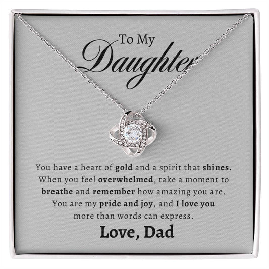 To My Daughter- GR | Love Knot Necklace