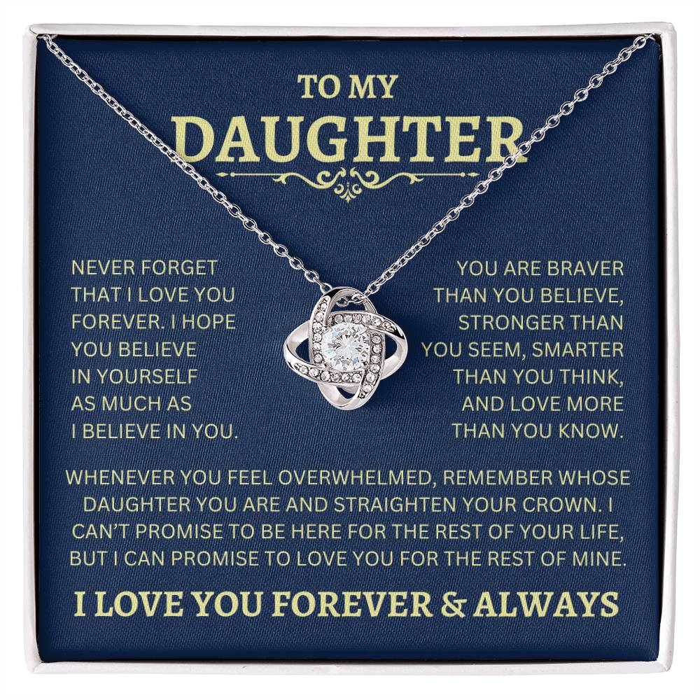 To My Daughter | Never Forget | Love Knot Necklace