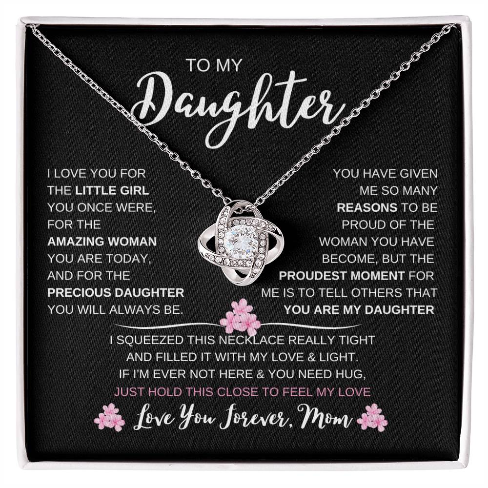 To My Daughter Love, Mom | Loveknot Necklace