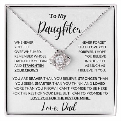 To My Daughter | Straighten Your Crown | Love Knot Necklace