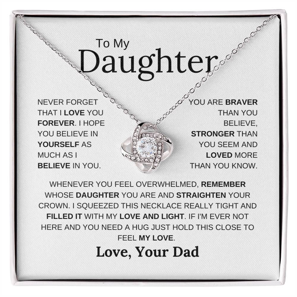 To My Daughter | Never Forget | Love Knot Necklace