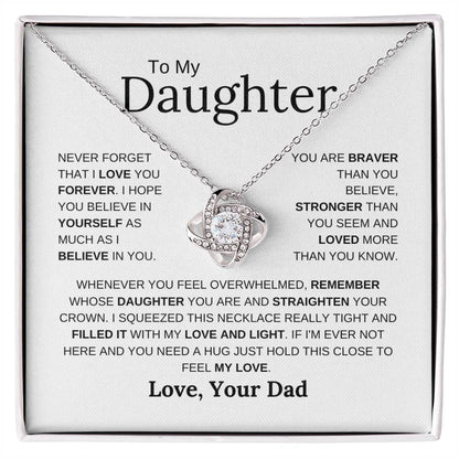 To My Daughter | Never Forget | Love Knot Necklace