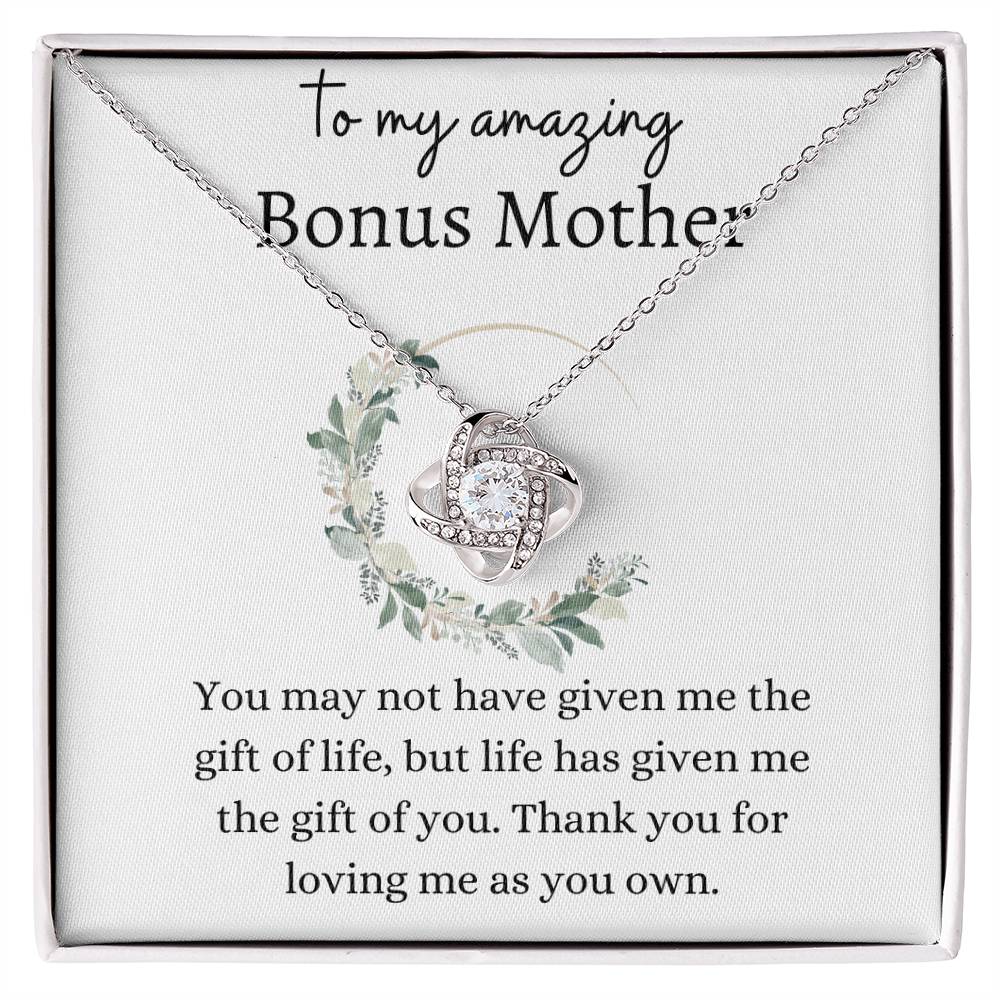 To My Amazing Bonus Mother | Gift of You | Love Knot Necklace