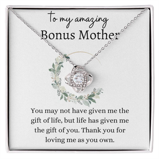 To My Amazing Bonus Mother | Gift of You | Love Knot Necklace