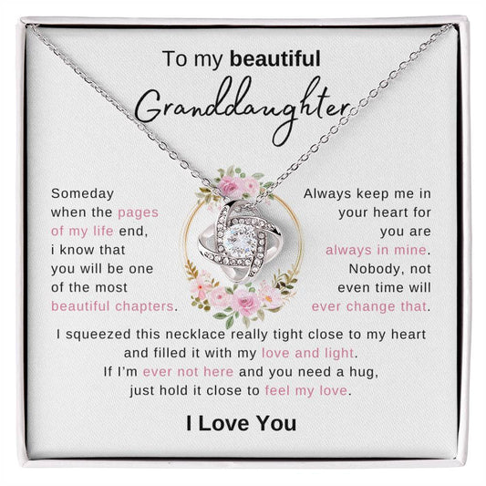 To My Beautiful Granddaughter | Love Knot Necklace