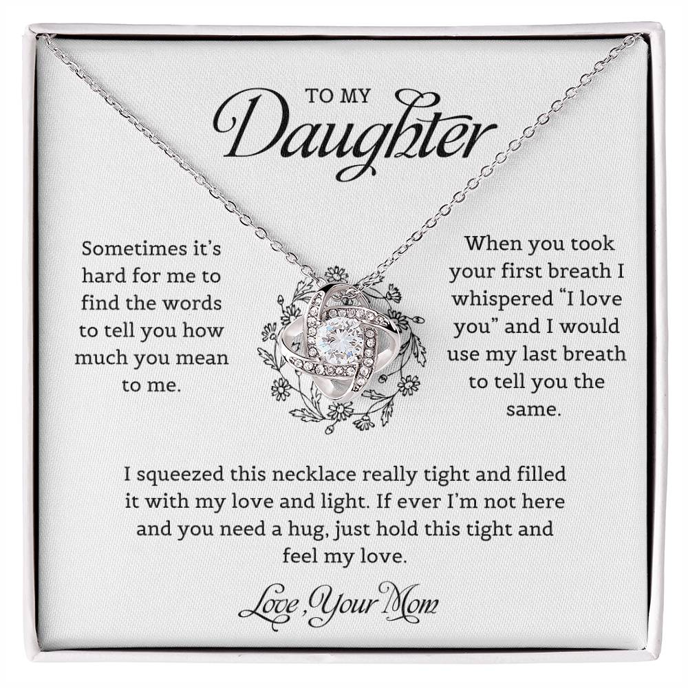 To My Daughter | I Love You | Love Knot Necklace