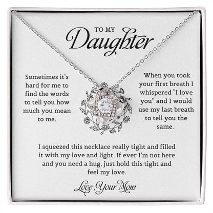 To My Daughter | I Love You | Love Knot Necklace