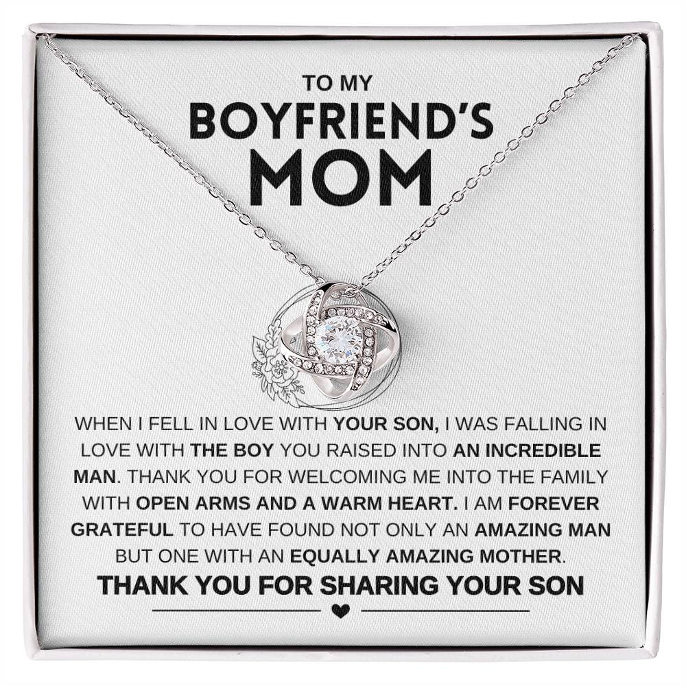 To My Boyfriend's Mom | Forever Grateful |Love knot Necklace