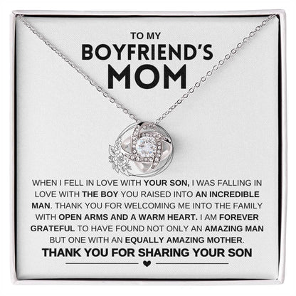 To My Boyfriend's Mom | Forever Grateful |Love knot Necklace