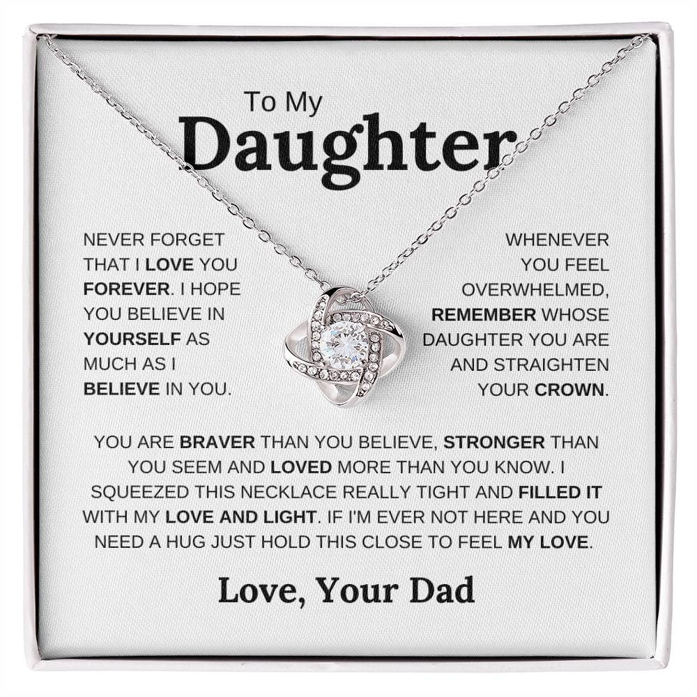 To My Daughter | Straighten Your Crown | Love Knot Necklace