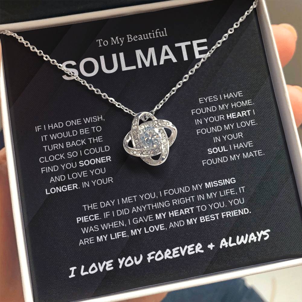 To My Soulmate | Forever and Always | Love Knot Necklace