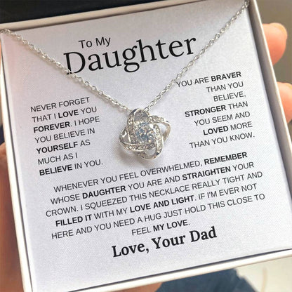 To My Daughter | Never Forget | Love Knot Necklace