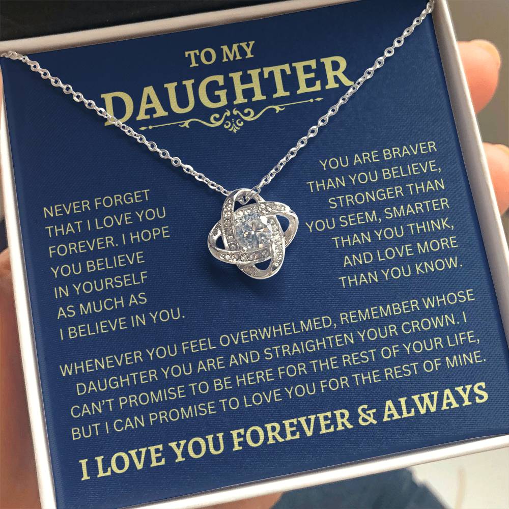 To My Daughter | Never Forget | Love Knot Necklace
