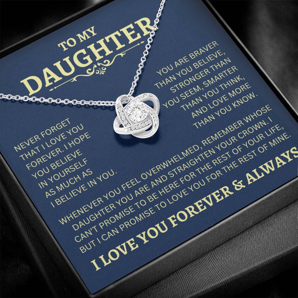 To My Daughter | Never Forget | Love Knot Necklace