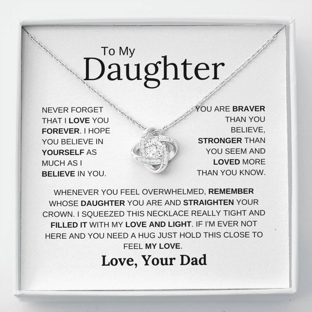 To My Daughter | Never Forget | Love Knot Necklace