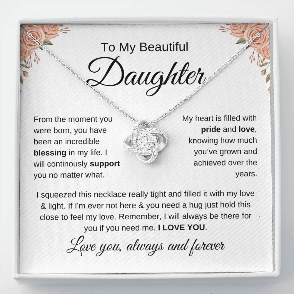 To My Beautiful Daughter | Love and Light | Love Knot Necklace