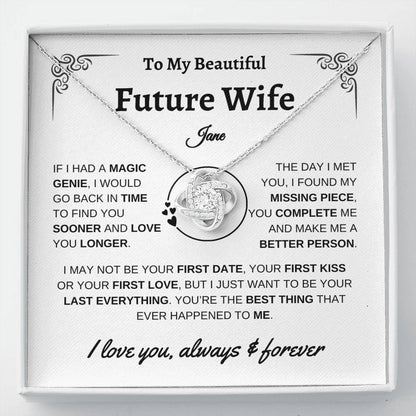 To My Beautiful Future Wife | You First Kiss | Love Knot Necklace