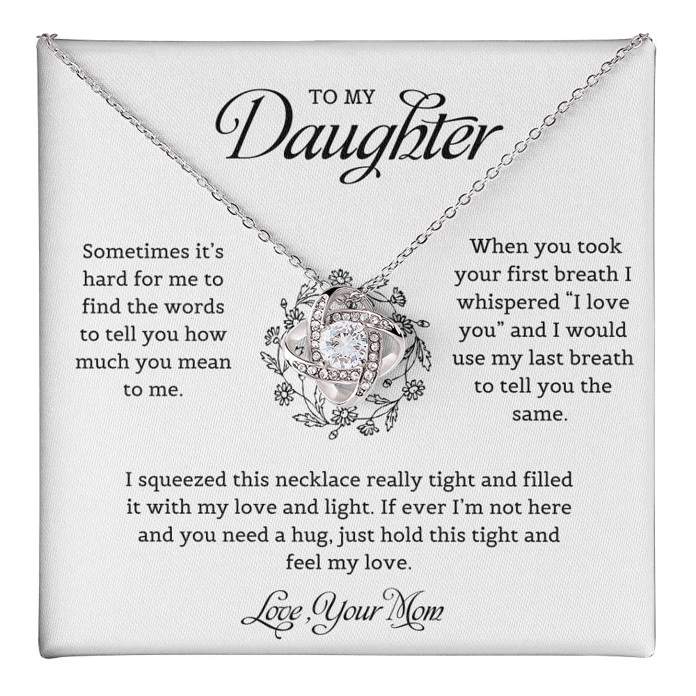 To My Daughter | I Love You | Love Knot Necklace