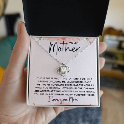 To My Mother | Perfect Time To Thank you | Love Knot Necklace