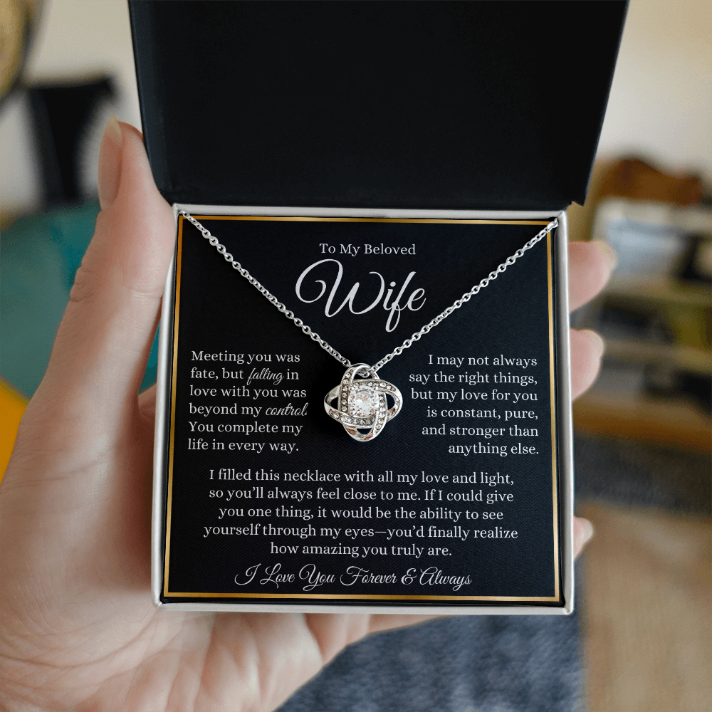 To My Beloved Wife - Love Knot Neckalce