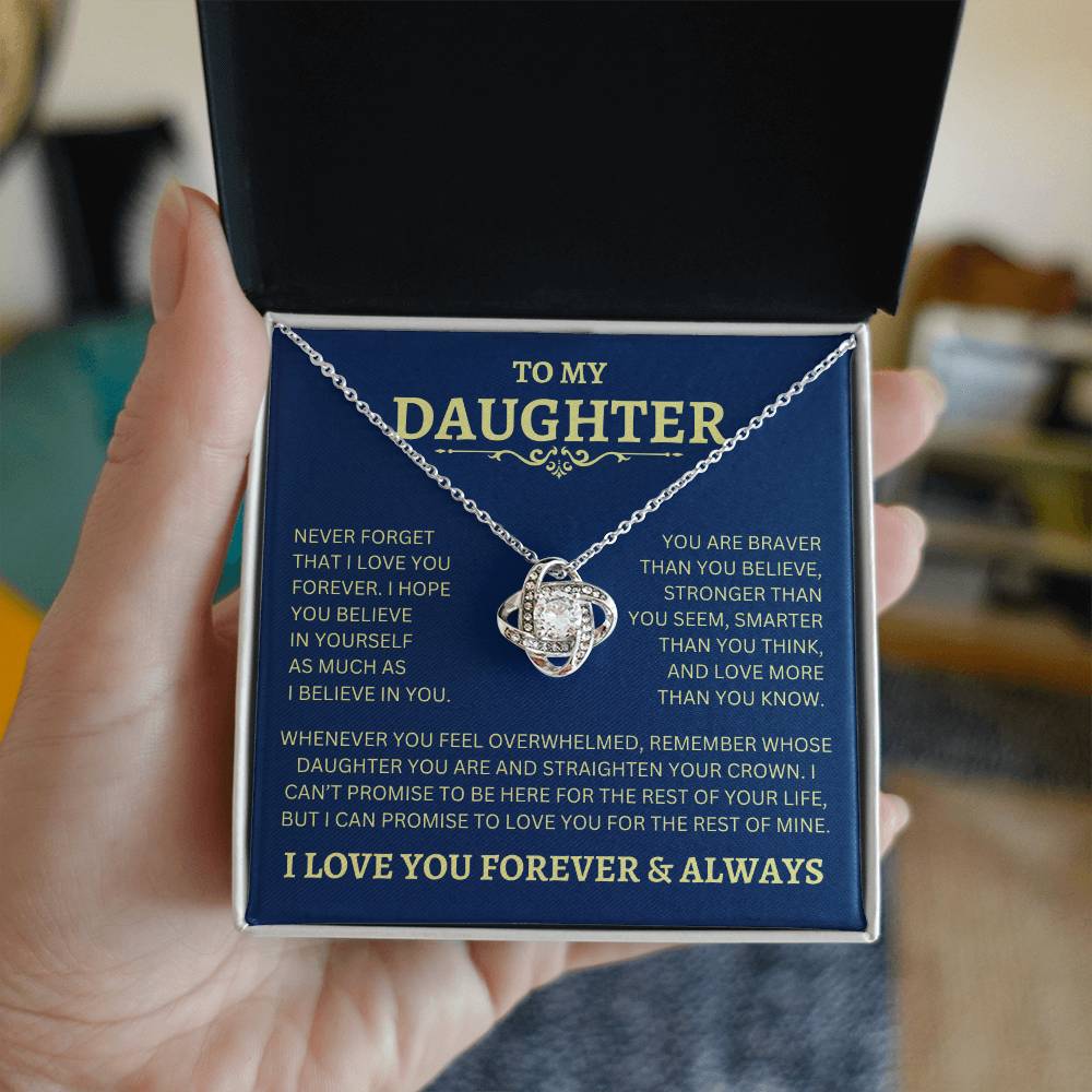 To My Daughter | Never Forget | Love Knot Necklace
