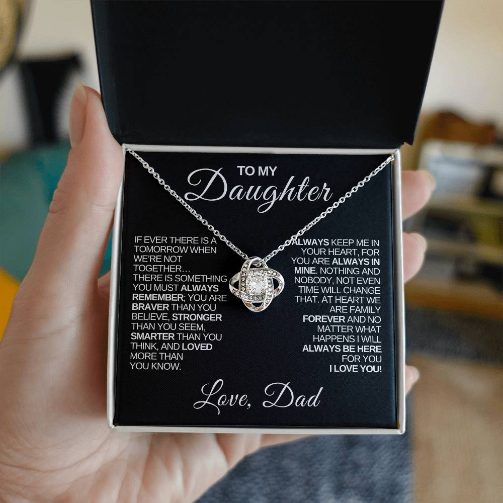 To My Daughter| Stronger Than You Seem | Love Knot Necklace