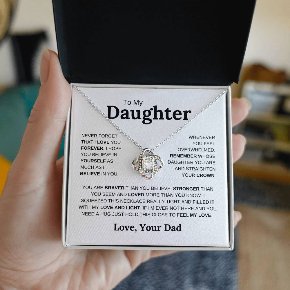 To My Daughter | Straighten Your Crown | Love Knot Necklace