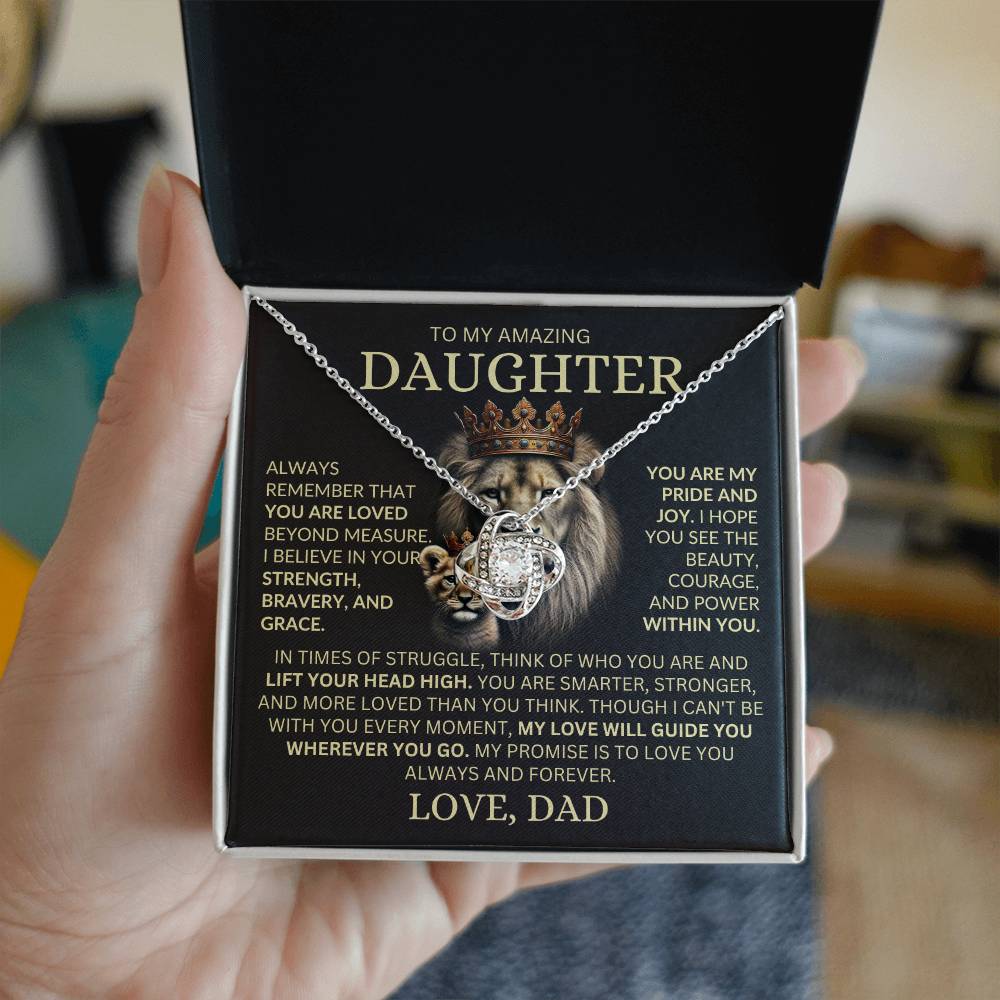 To My Amazing Daughter - Always Remember That You Are Loved - Love Knot Necklace