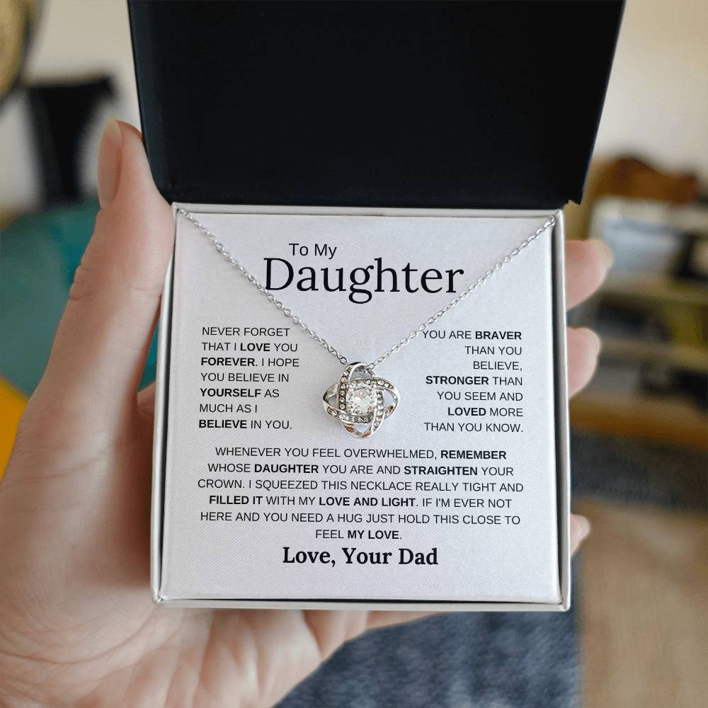 To My Daughter | Never Forget | Love Knot Necklace